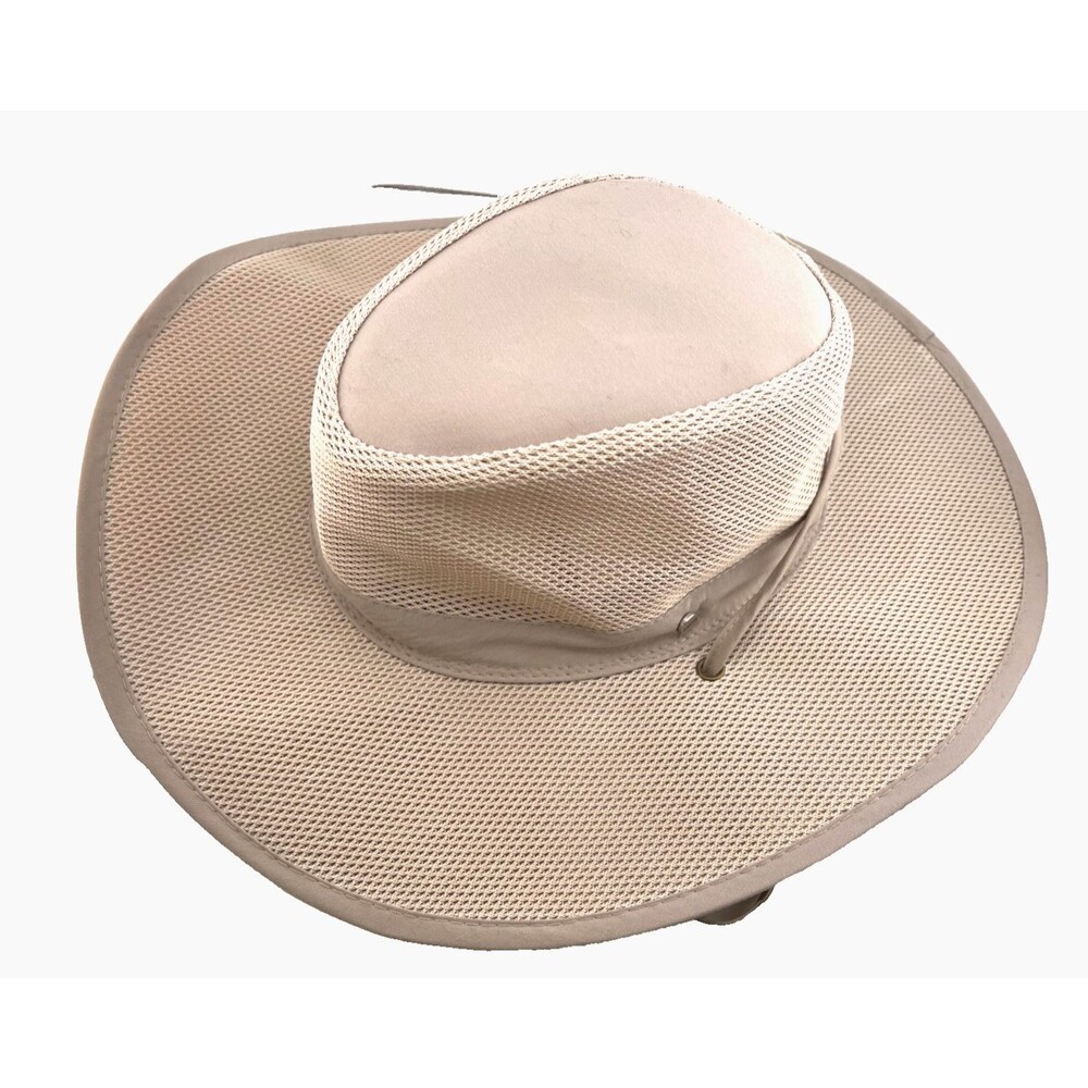 STETSON No Fly Zone Wide Brim Sun Hat Vents Size S/M Beige UPF Bug Repel Outdoor